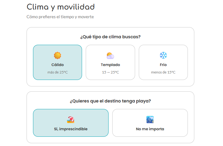 Vista del cuestionario en MinutPlan